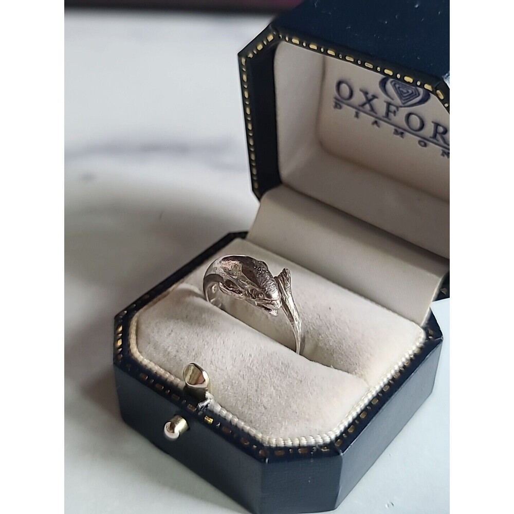925 Dolphin Ring Vintage, READ, SIZE US 6.75